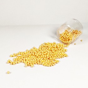 Захарна поръска "Перлени топчета" - Златни - 50гр